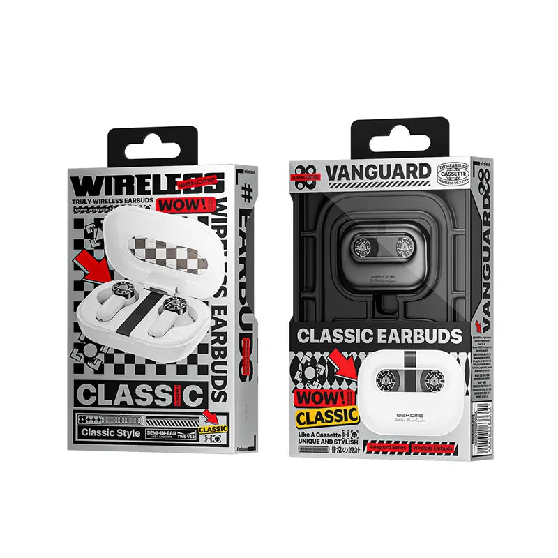 WEKOME VA06 Vanguard Series – „Bluetooth V5.2“ TWS belaidės ausinės su įkrovimo dėklu (baltos)