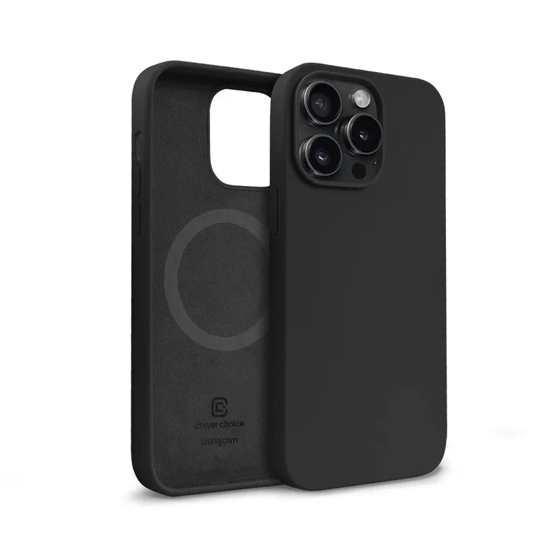 Crong Color Cover Magnetic – iPhone 15 Pro Max MagSafe dėklas (juodas)