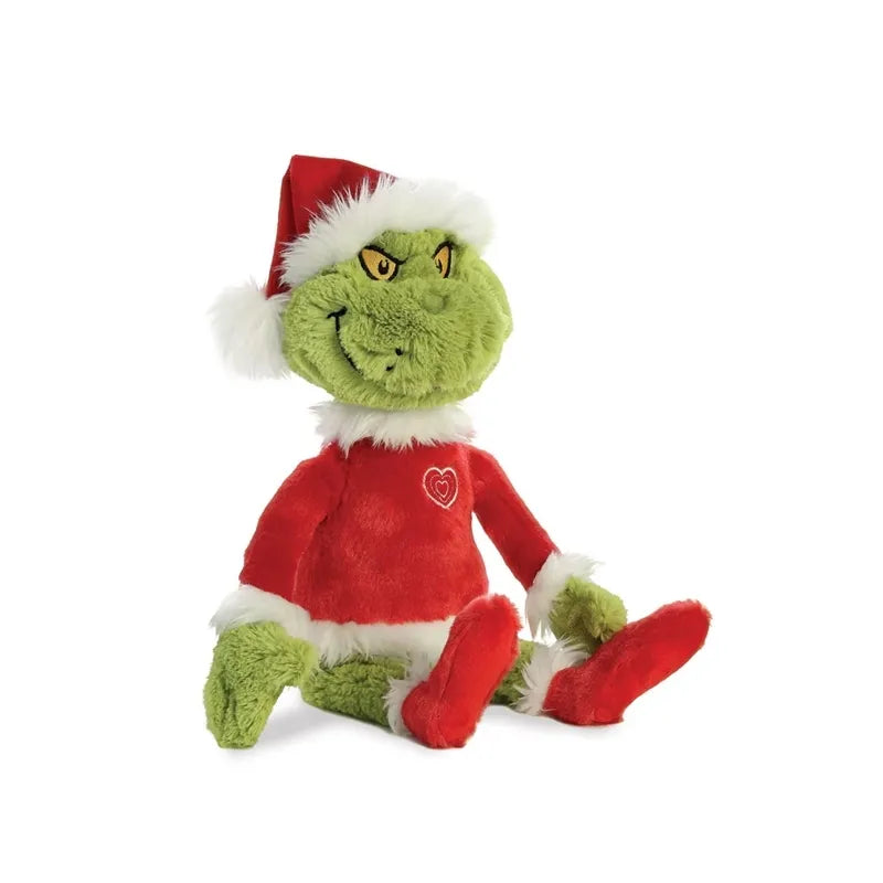 Grinch – Pliušinis žaislas / minkštas Grinch Kalėdų Senelio kostiumu, 43 cm, ekologiškas