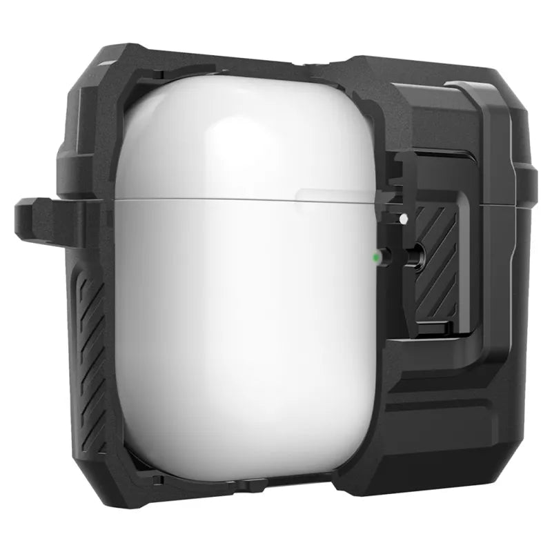 Spigen Lock Fit – šarvuotas dėklas, skirtas Apple AirPods Pro 3 (matinė juoda)