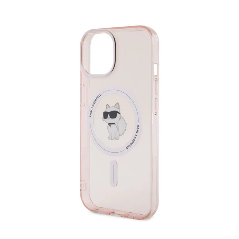 Karl Lagerfeld IML Choupette MagSafe – dėklas iPhone 15 (rožinis)
