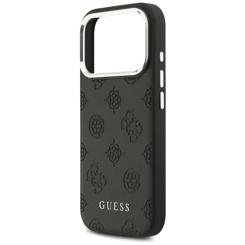 Guess Peony Hot Stamp Script MagSafe – dėklas iPhone 17 Pro (juodas)