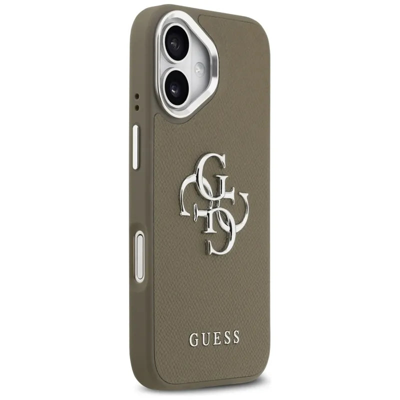 Guess Grained Big 4G Classic Logo – Dėklas iPhone 17 (ruda)