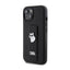 Karl Lagerfeld Gripstand Saffiano Choupette Pins – dėklas iPhone 15 telefonui (juodas)