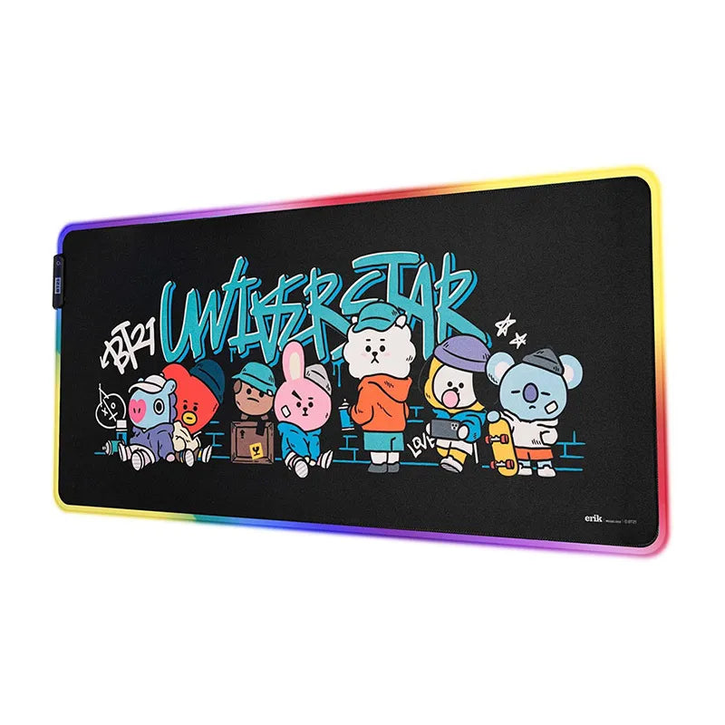 BT21 - XXL žaidimų / stalo kilimėlis su LED apšvietimu (90 x 40 cm)