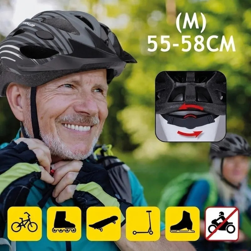 Dunlop – Reguliuojamas MTB dviratininko šalmas, dydis M, 55–58 cm (pilka-juoda)