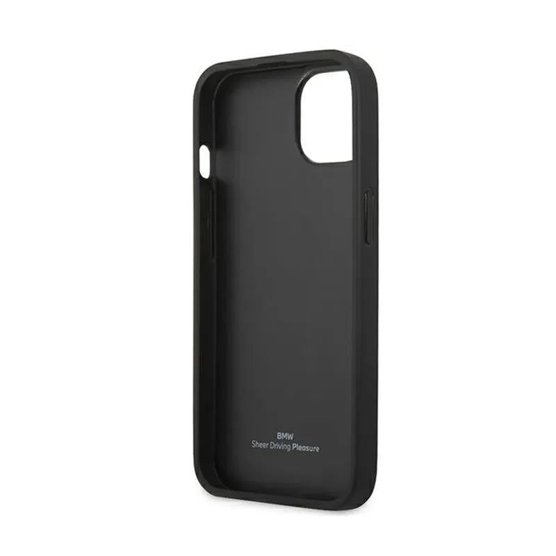 BMW Leather Curve Perforate HC dėklas, skirtas iPhone 13 (raudonas)