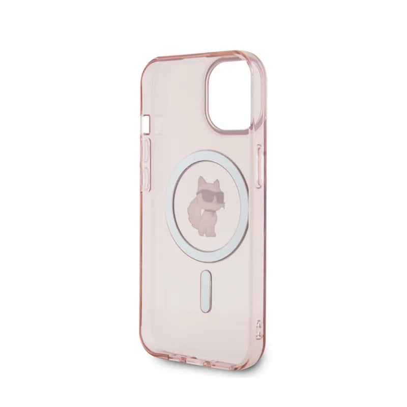 Karl Lagerfeld IML Choupette MagSafe – dėklas iPhone 15 (rožinis)