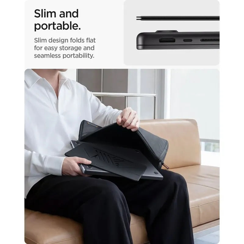 Spigen LD201-S6 Slimfold – nešiojamojo kompiuterio / planšetės stovas (pilkos spalvos)