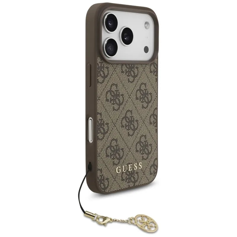 Guess 4G Charms Collection MagSafe – iPhone 17 Pro dėklas (rudas)
