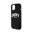 DKNY Liquid Silicone White Printed Logo MagSafe – dėklas iPhone 15 / 14 / 13 (juodas)
