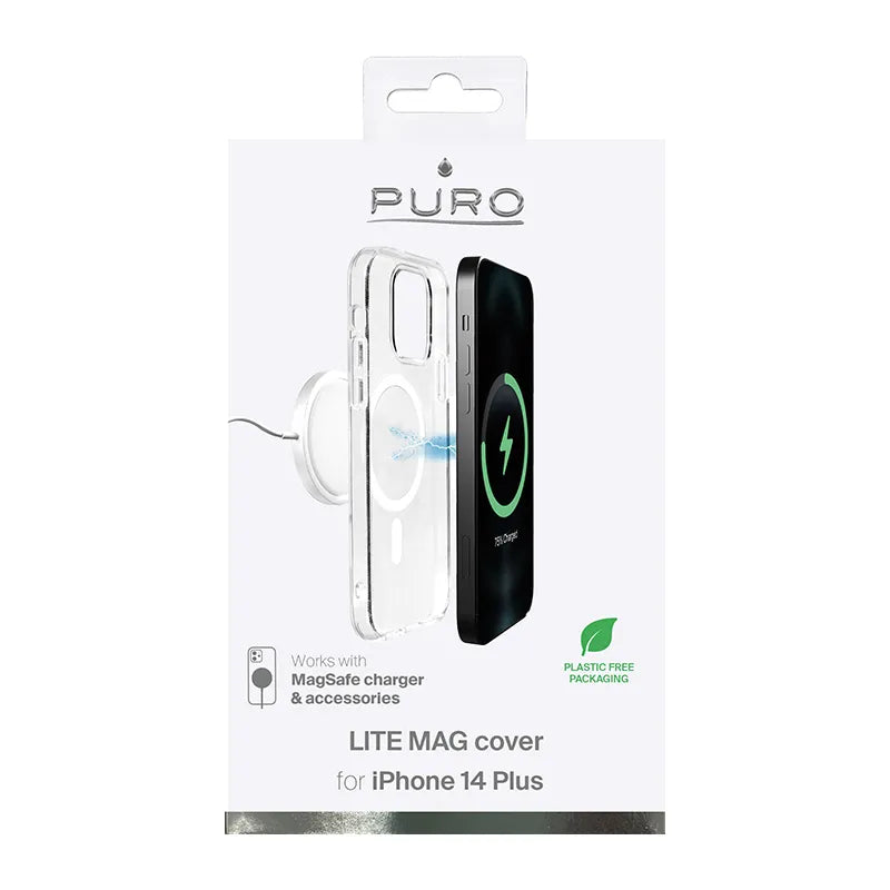 PURO LITEMAG – dėklas iPhone 14 Plus MagSafe (skaidrus)