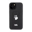 Karl Lagerfeld Gripstand Saffiano Choupette Pins – dėklas iPhone 15 telefonui (juodas)