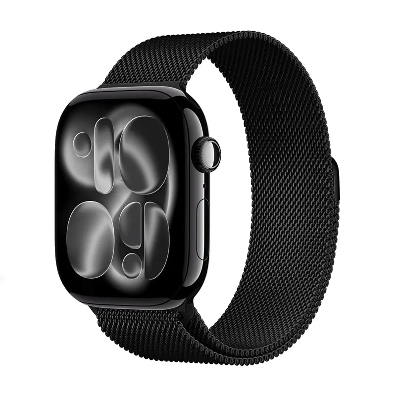 „Crong Milano Steel“ – nerūdijančio plieno dirželis, skirtas „Apple Watch 38/40/41/42 mm“ (juodas)