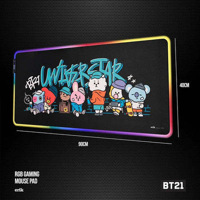 BT21 - XXL žaidimų / stalo kilimėlis su LED apšvietimu (90 x 40 cm)