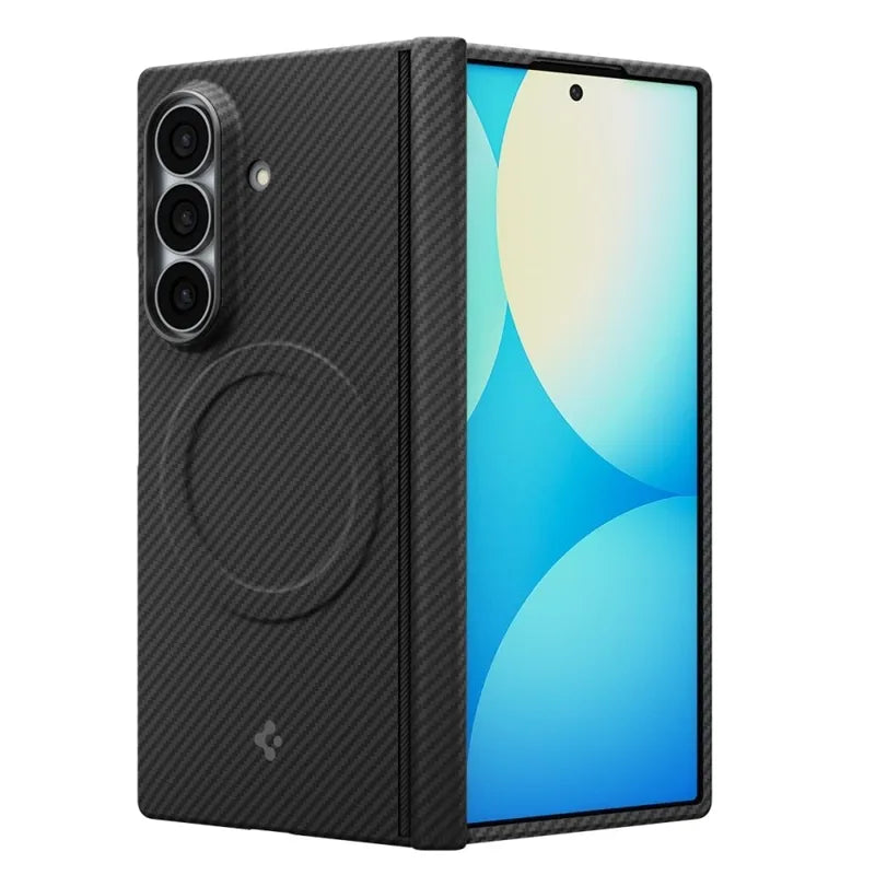 Spigen AirSkin Aramid MagSafe dėklas, skirtas Samsung Galaxy Z Fold 8 Ultra (juodas)