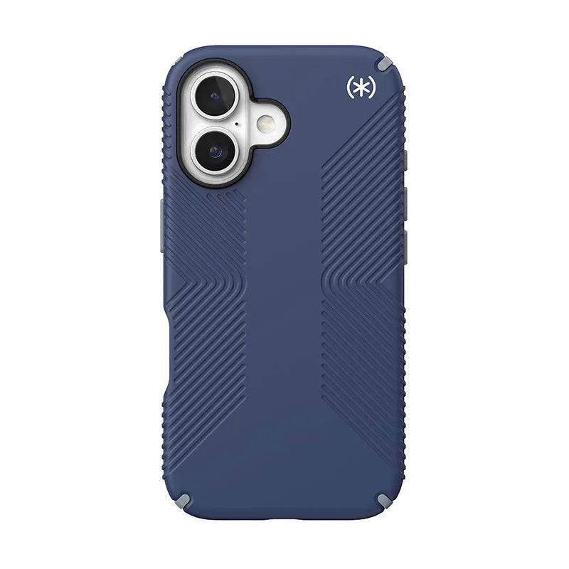 Speck Presidio2 Grip – dėklas iPhone 16 (Coastal Blue / Dust Gray / White)