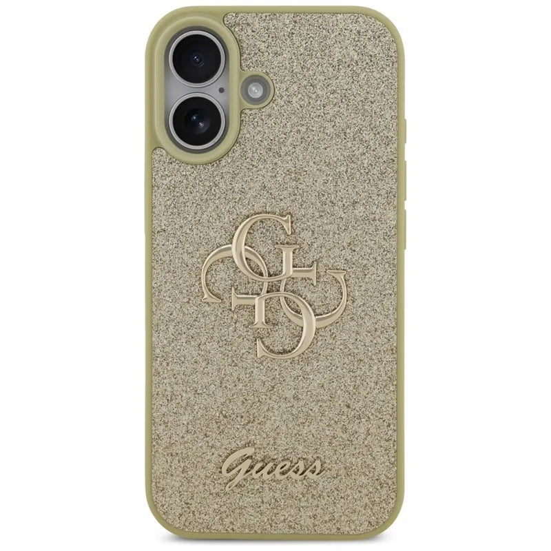 Guess Fixed Glitter Big 4G – dėklas iPhone 17 (auksinis)