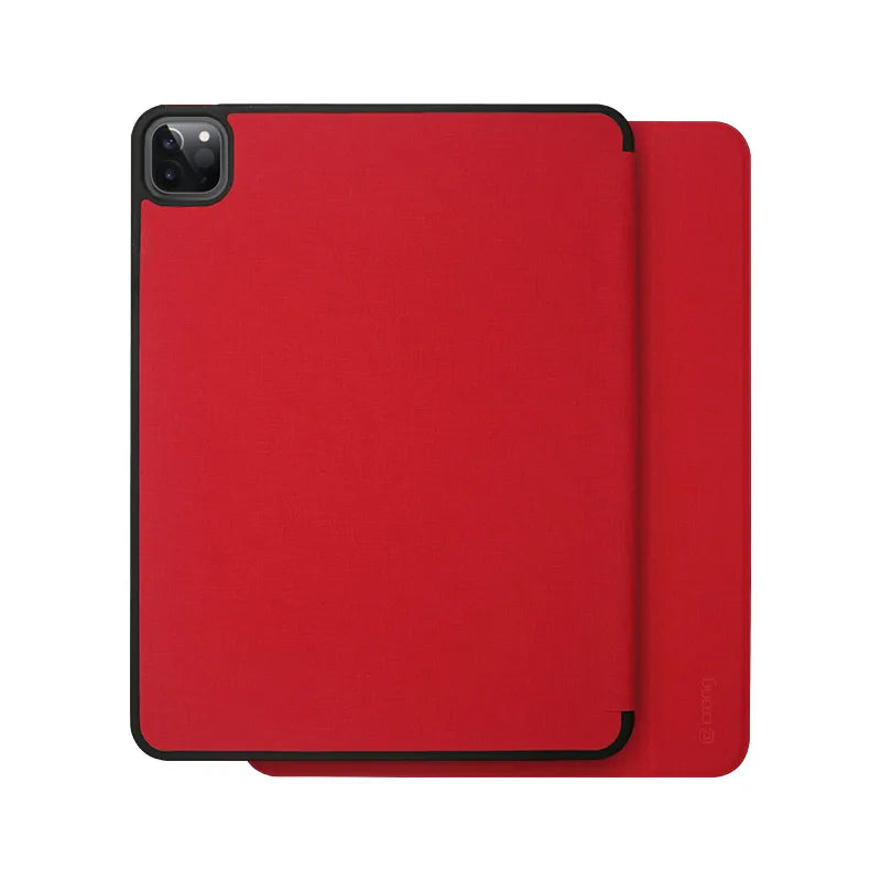 Crong FlexFolio – iPad Air 11” (2026-2024) / iPad Air 10.9” (5-4 kartos) / iPad Pro 11" (2022-2021) dėklas su Apple Pencil laikikliu (raudonas)