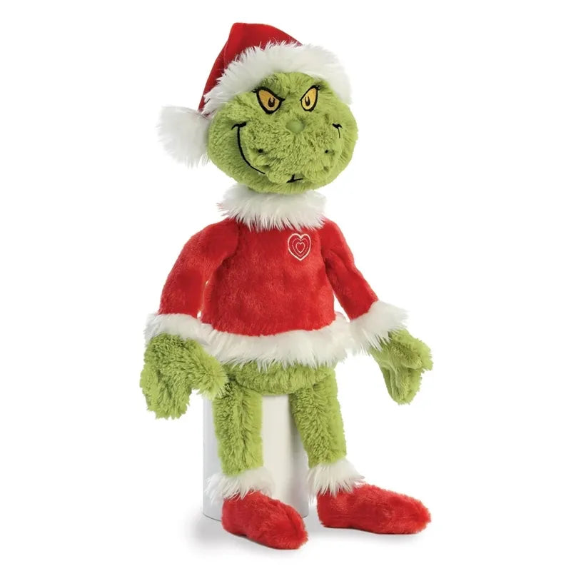 Grinch – Pliušinis žaislas / minkštas Grinch Kalėdų Senelio kostiumu, 43 cm, ekologiškas