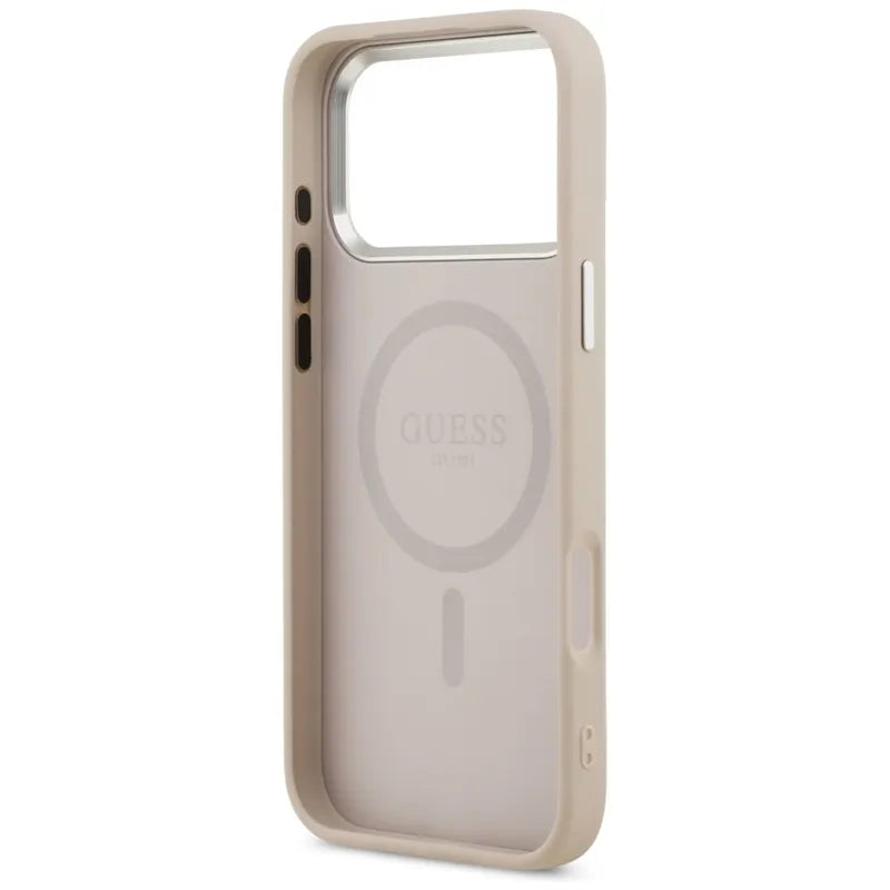 Guess Triangle Logo MagSafe – dėklas iPhone 17 Pro (rožinis)