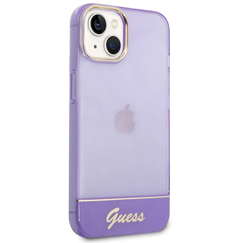 Guess Translucent – dėklas iPhone 14 Plus (violetinis)