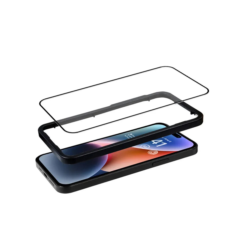 Crong antibakterinis 3D Armor Glass – 9H grūdintas stiklas visam iPhone 14 Pro ekranui + montavimo rėmelis