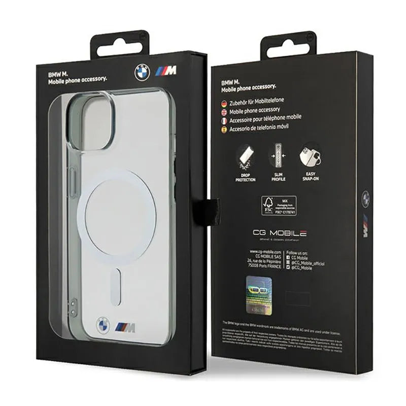 BMW Silver Ring MagSafe - Dėklas, skirtas iPhone 14 Plus (skaidrus)