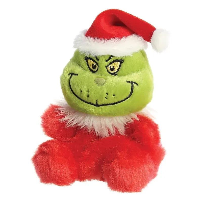 Grinch – Pliušinis žaislas / sėdintis Grinch su Kalėdų Senelio kostiumu 13 cm iš Palm Pals kolekcijos, ekologiškas