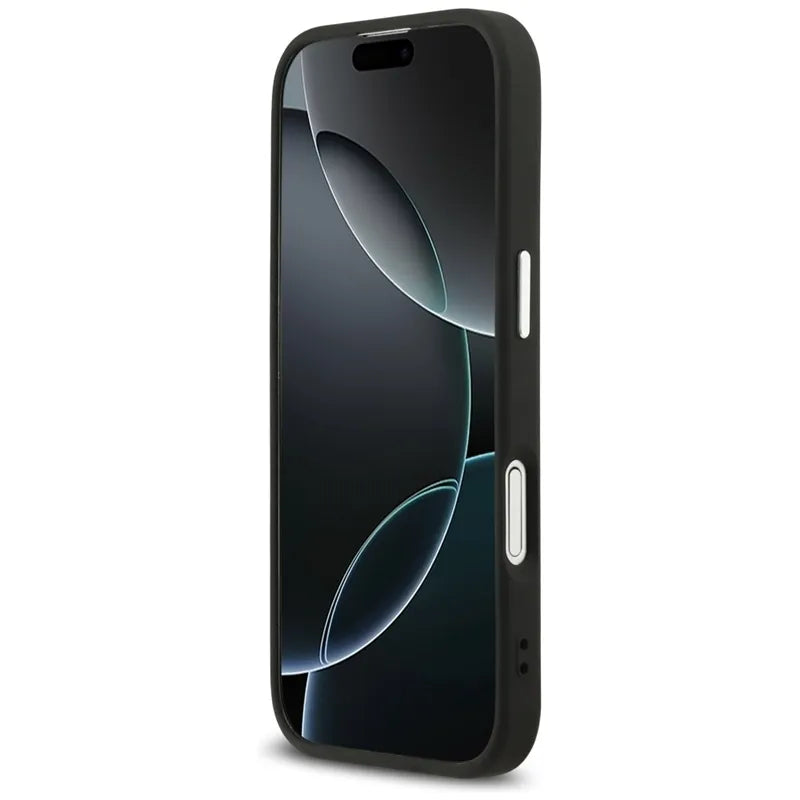 Guess 4G Big 4G Classic Logo – dėklas iPhone 17 (juodas / sidabrinis)