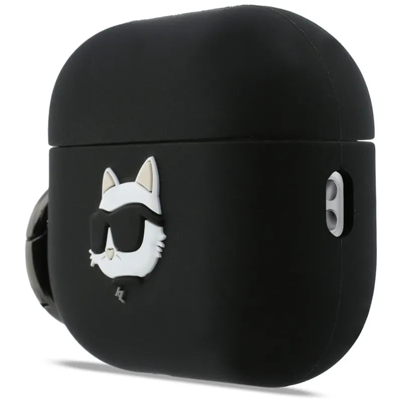 Karl Lagerfeld Silicone Choupette Head 3D – dėklas AirPods Pro 3 (juodas)
