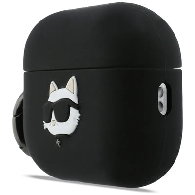Karl Lagerfeld Silicone Choupette Head 3D – dėklas AirPods Pro 3 (juodas)