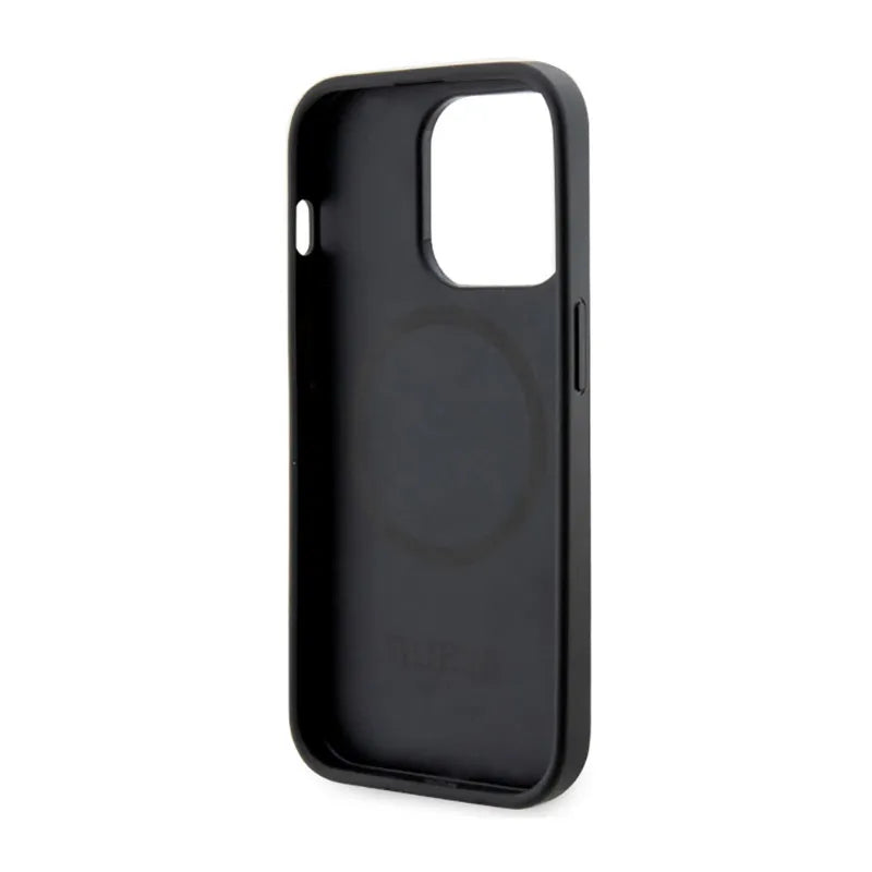 Guess 4G Printed Stripes MagSafe – dėklas iPhone 14 Pro Max (juodas)