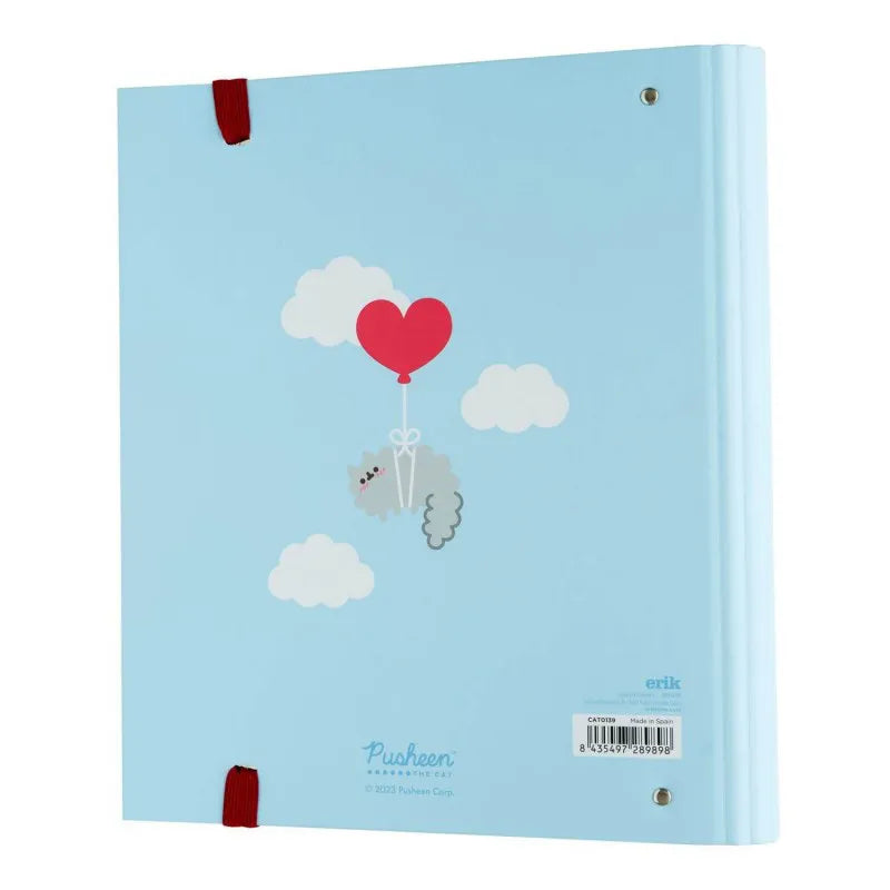 Pusheen - A4 formato segtuvas iš „Purrfect Love“ kolekcijos su lapais (4 žiedai, elastinė juostelė)