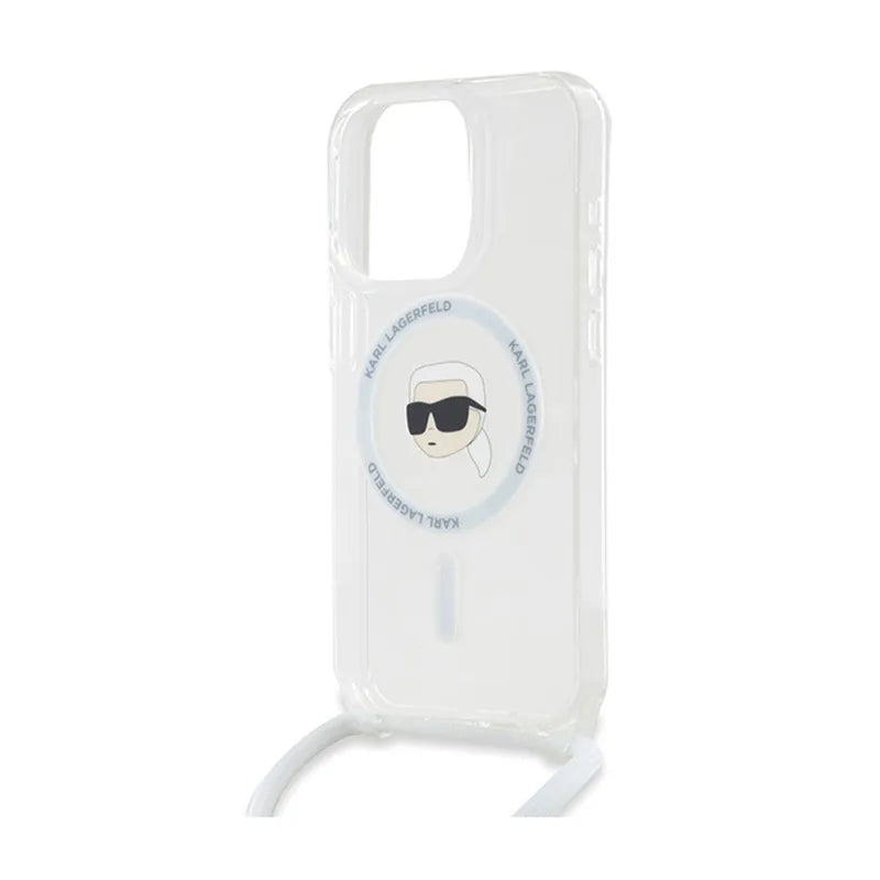 Karl Lagerfeld Crossbody IML Karl Head MagSafe – dėklas iPhone 15 Pro (skaidrus)