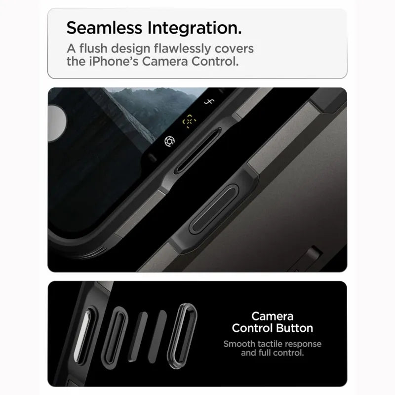 Spigen Tough Armor T Mag MagSafe – dėklas, skirtas iPhone 18 Pro / 17 Pro (Gunmetal)