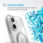 Speck Presidio Perfect-Clear ClickLock & MagSafe – dėklas iPhone 16 (skaidrus / chromo apdaila / Serene Silver)