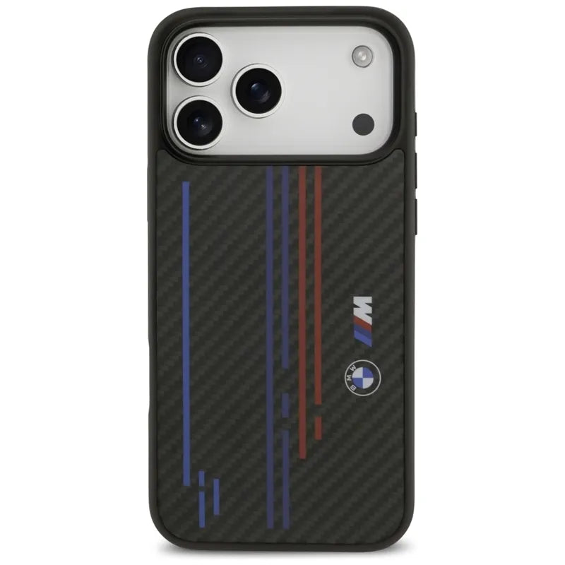 BMW M Kevlar Lines & Logo MagSafe dėklas – iPhone 17 Pro Max (juodas)