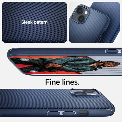 Spigen Mag Armor – dėklas iPhone 14 Plus (tamsiai mėlynas)