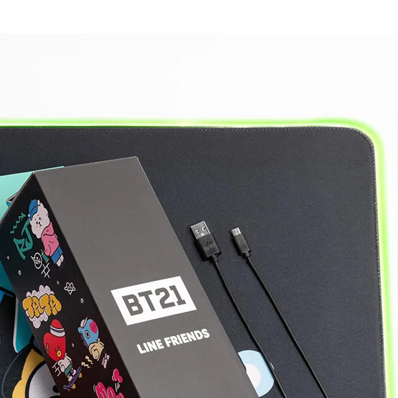 BT21 - XXL žaidimų / stalo kilimėlis su LED apšvietimu (90 x 40 cm)