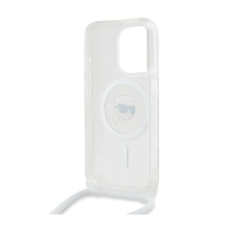 Karl Lagerfeld Crossbody IML Karl Head MagSafe – dėklas iPhone 15 Pro (skaidrus)