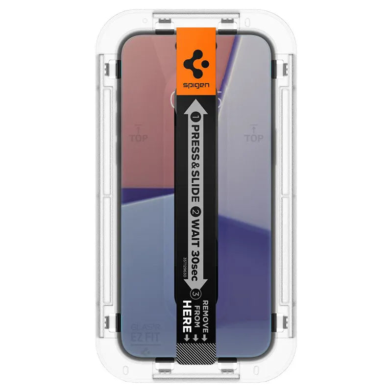 Spigen GLAS.TR EZ FIT Privacy 2-Pack – grūdintas stiklas su privatumo filtru, skirtas iPhone 15 / 16, 2 vnt.