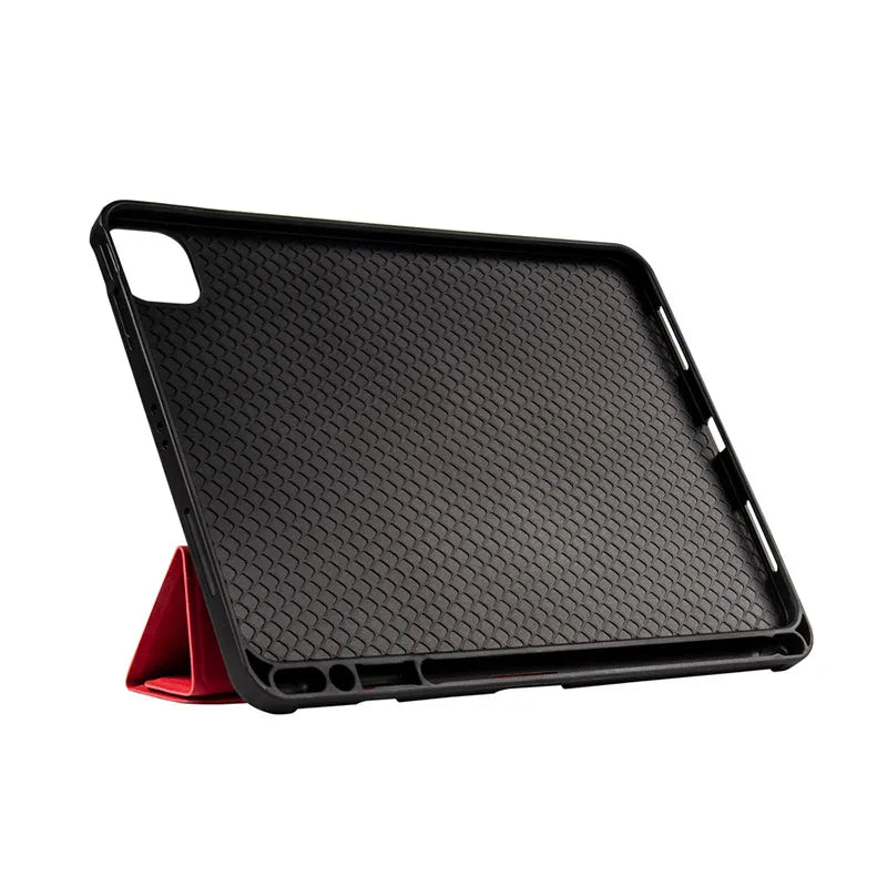 Crong FlexFolio – iPad Air 11” (2026-2024) / iPad Air 10.9” (5-4 kartos) / iPad Pro 11" (2022-2021) dėklas su Apple Pencil laikikliu (raudonas)