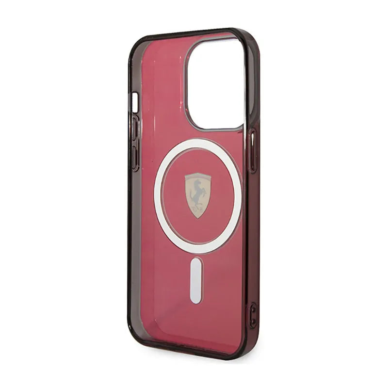 Ferrari Translucent MagSafe – dėklas iPhone 14 Pro Max (raudonas)