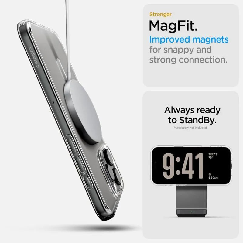 Spigen Ultra Hybrid T Mag MagSafe – dėklas iPhone 16 Pro Max (baltas)