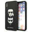 Karl Lagerfeld Saffiano Karl & Choupette Heads – dėklas iPhone Xs / X telefonui (juodas)
