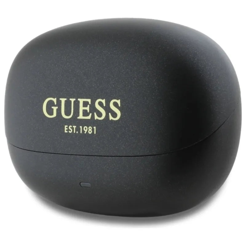 Guess Capsule Printed Logo – „Bluetooth“ TWS ANC & ENC ausinės + įkrovimo dėklas (juodos)