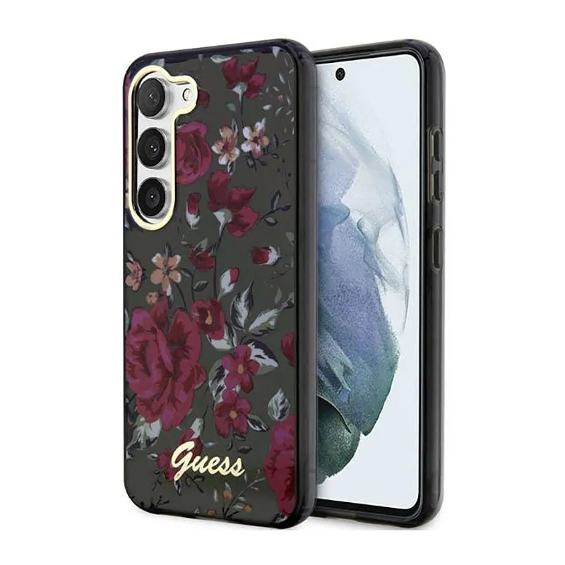 „Guess Flower Collection“ – dėklas „Samsung Galaxy S23+“ (chaki spalvos)