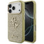 Guess Fixed Glitter Big 4G Metal Frame – Dėklas iPhone 17 Pro (auksinis)