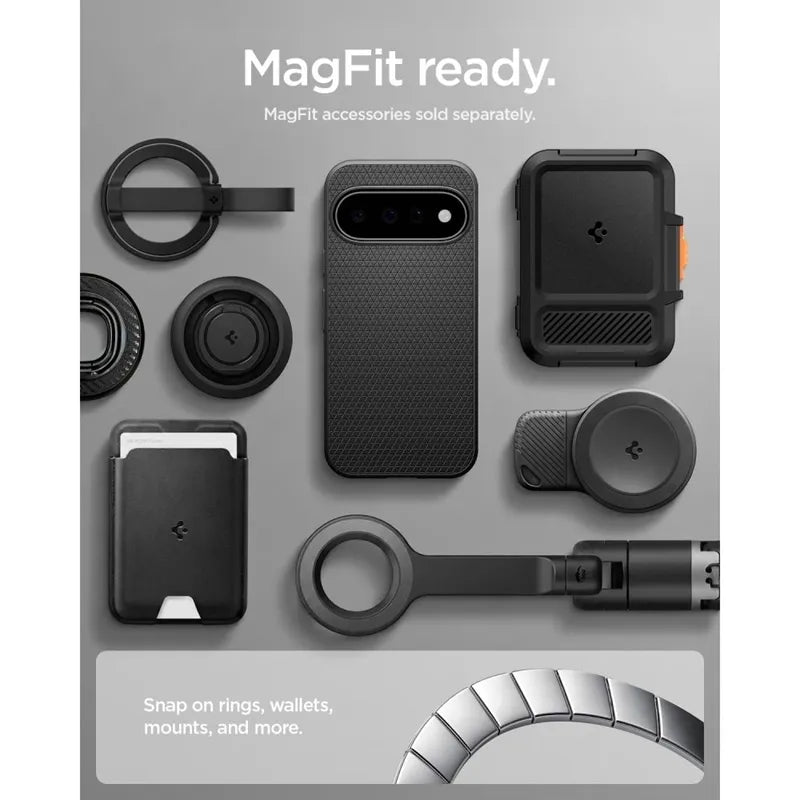 Spigen Liquid Air Mag MagSafe – Dėklas Google Pixel 11 (matinė juoda)